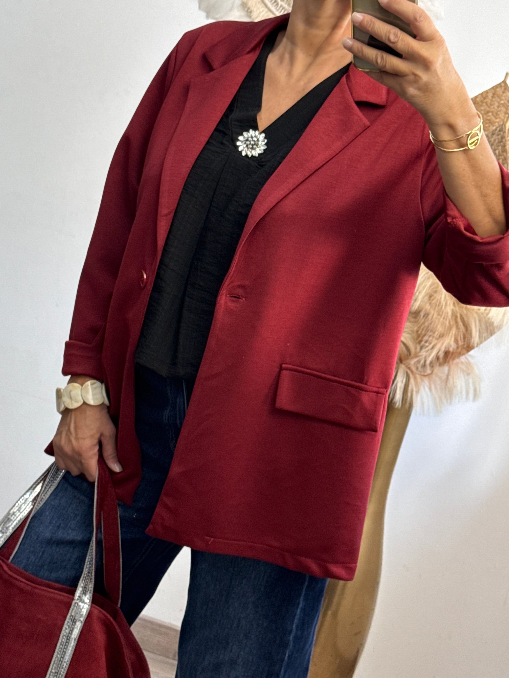 Blazer casuel bordeaux