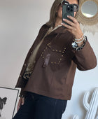 Veste casuel gold marron