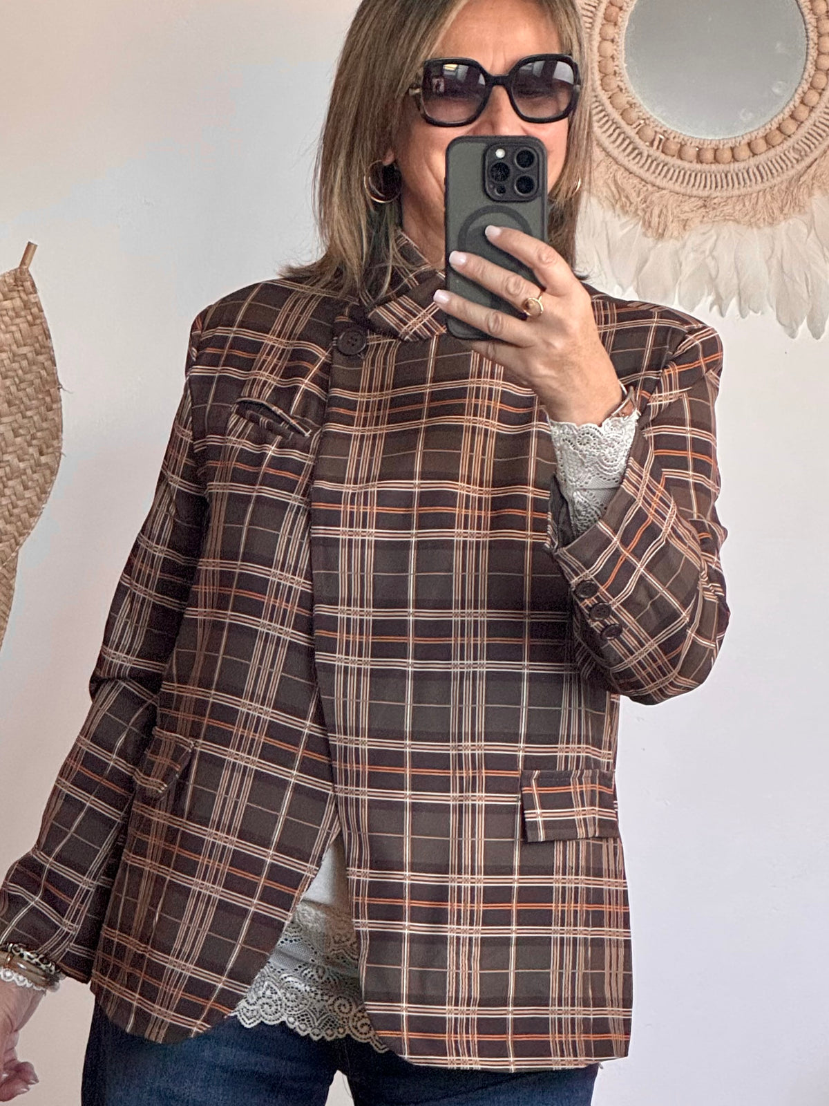 Veste blazer carreaux