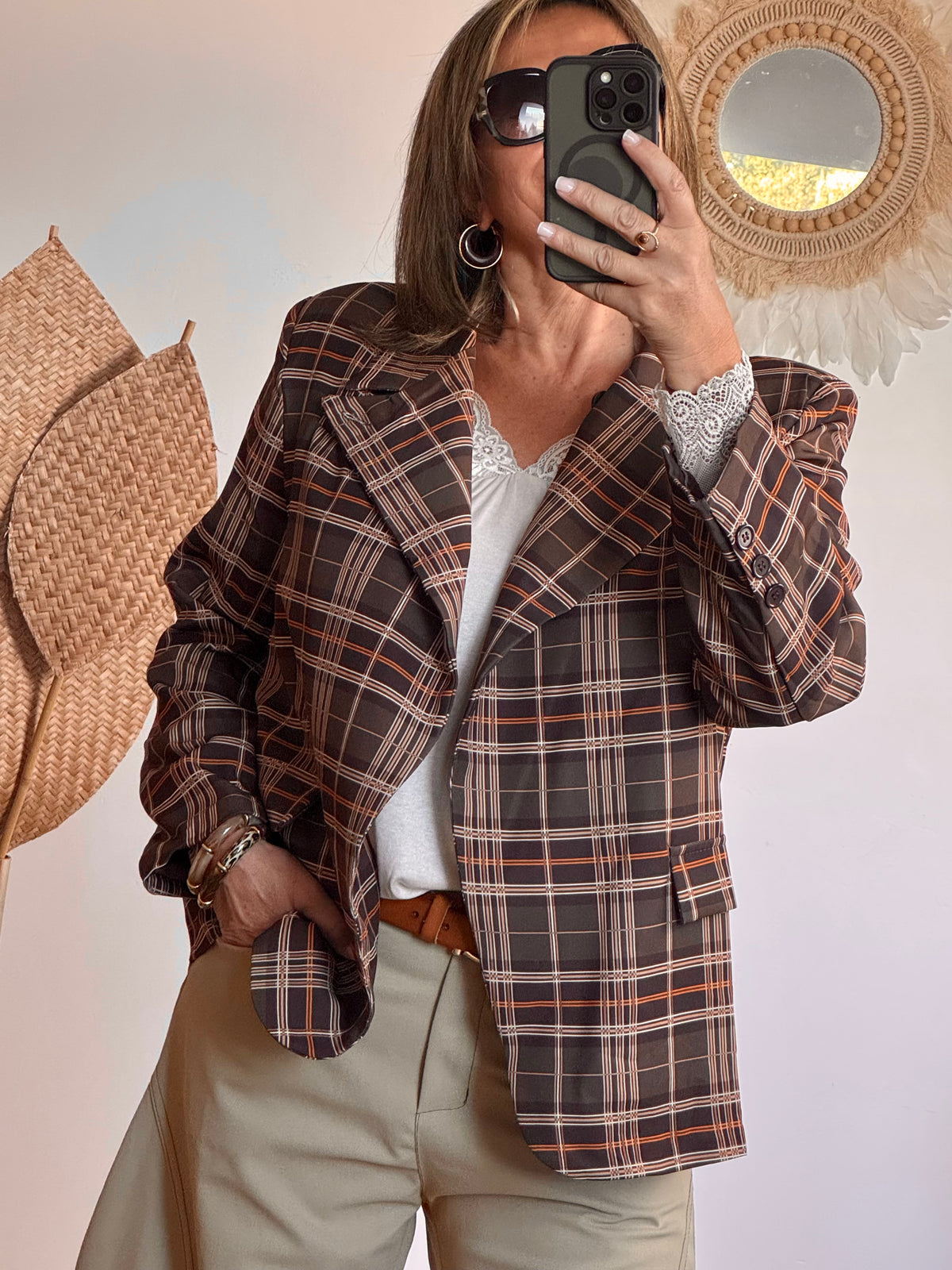 Veste blazer carreaux