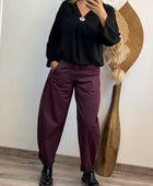 Pantalon barrel lie de vin