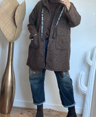 Manteau moumoute marron