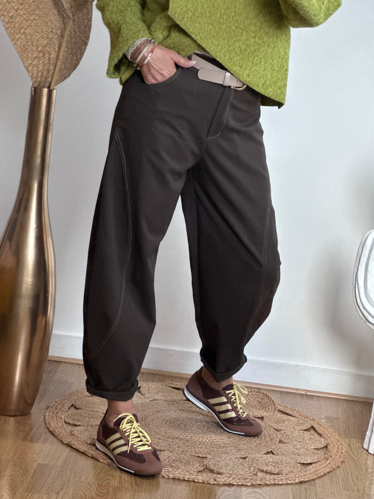 Pantalon balloon marron