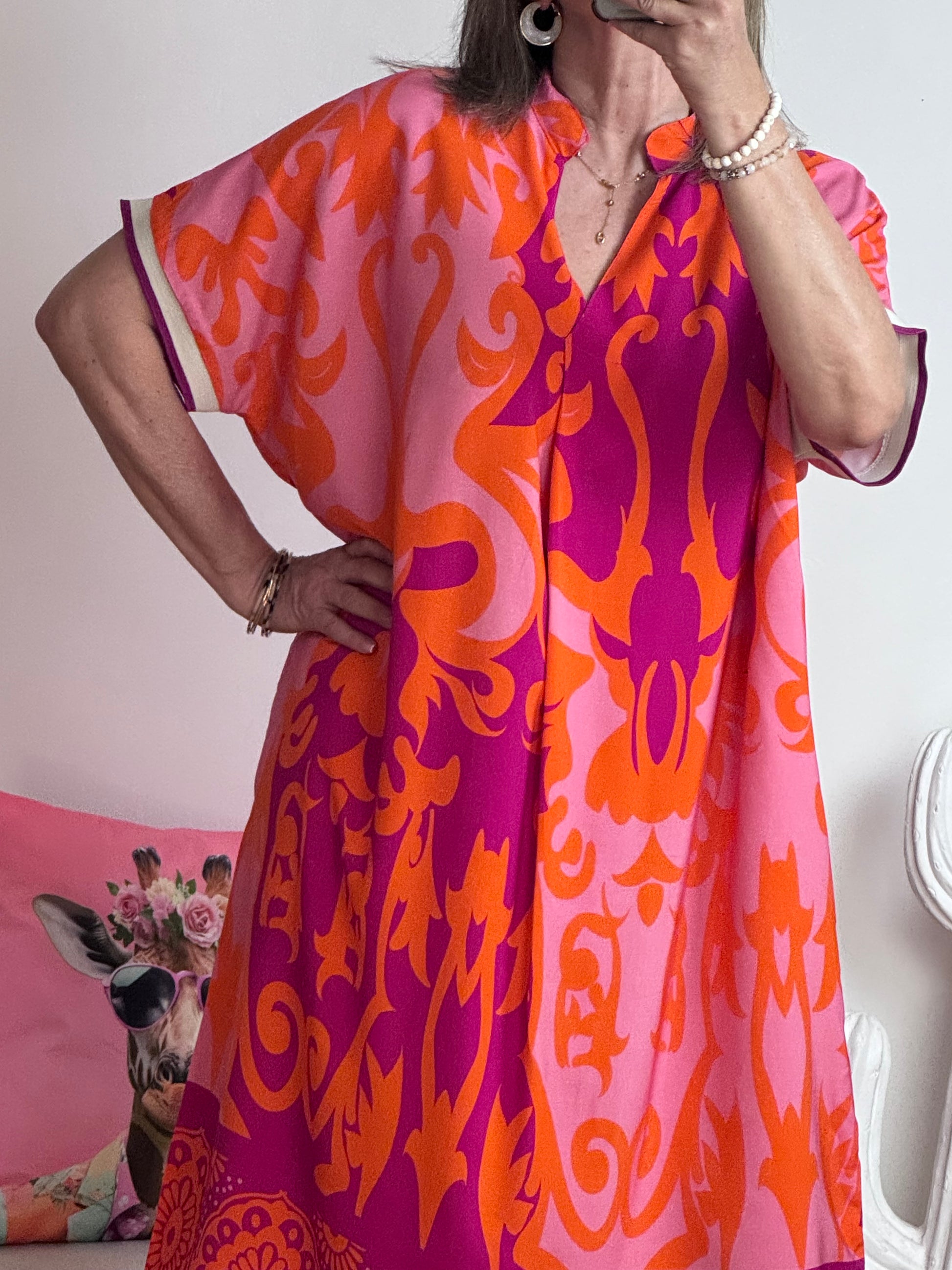 Robe fluide arabesque rose TU 40/48