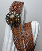 Ceinture cuir tressé camel