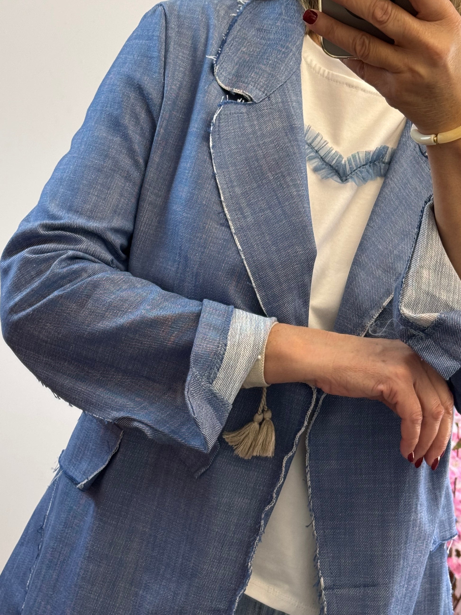 Veste blazer jean bleu clair TU 38/44