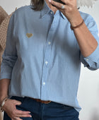 Chemise rayée bleue cœur doré du S/M au 4XL