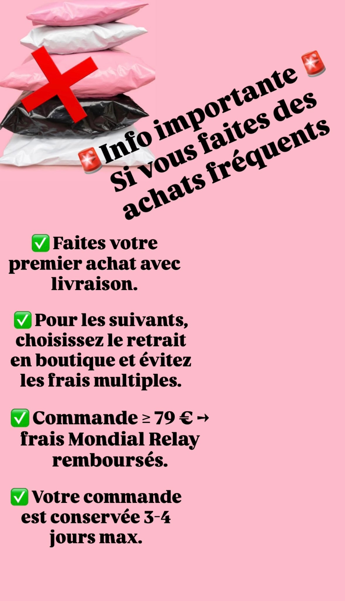 Bienvenue, Livraison, fidélité, paiement 2 ou 3 fois, retour ou échange