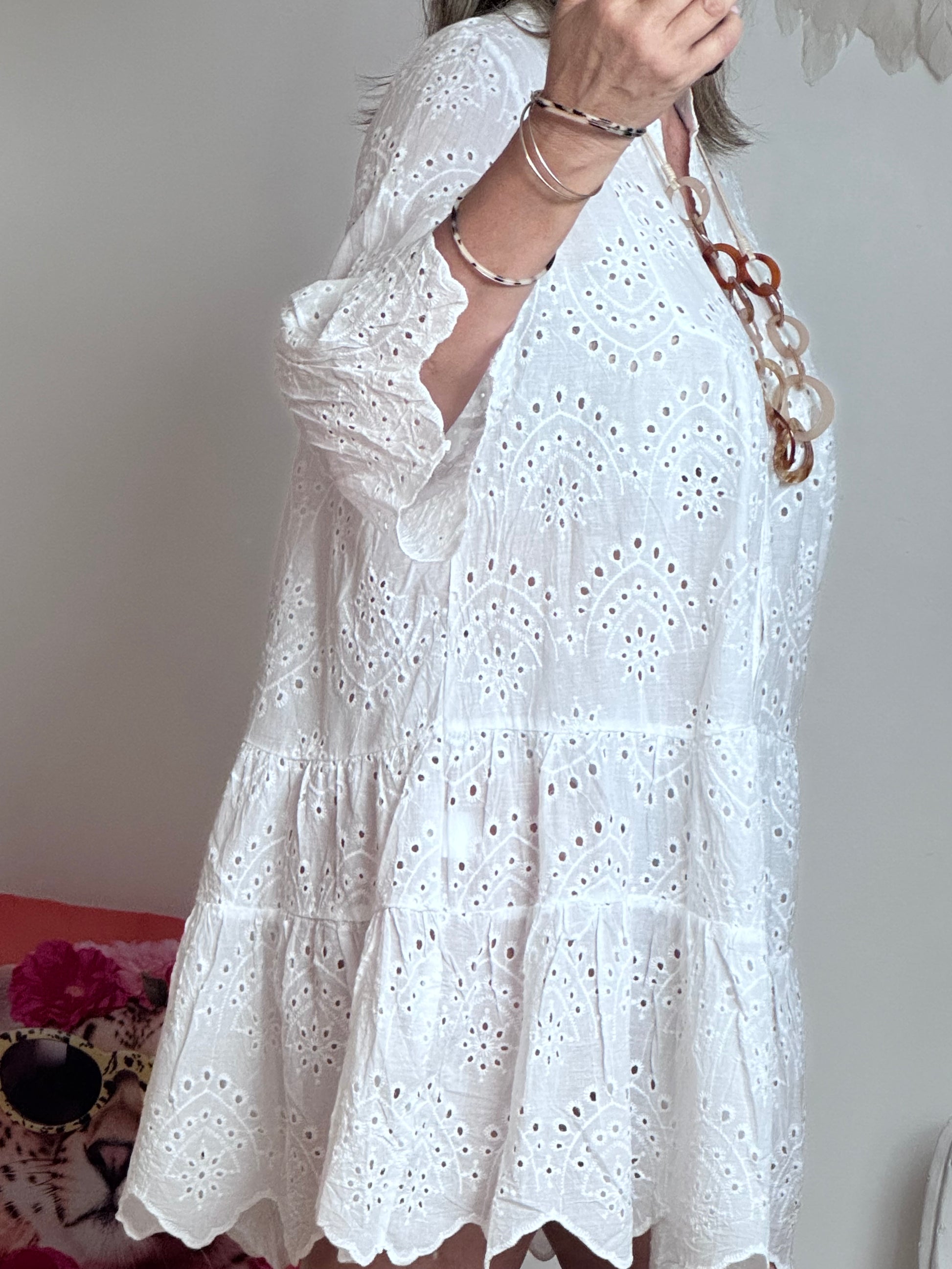 Robe broderie anglaise blanche TU 38/44