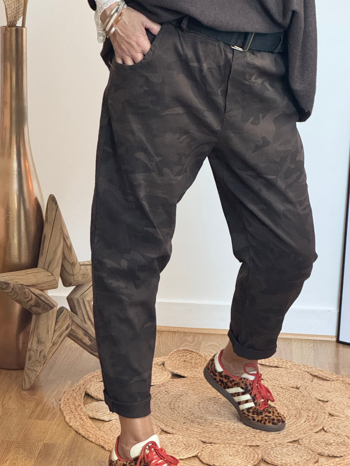 Pantalon Dakota camouflage marron