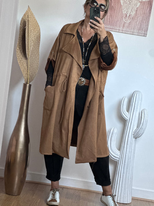 Manteau Arizona suédine camel