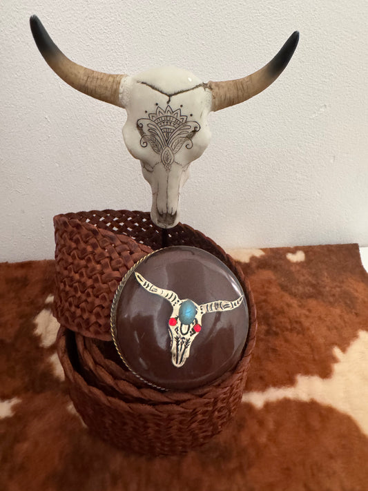 Ceinture bohème boucle tête de buffle