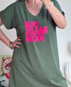 Robe teeshirt « Oui Mais Non » kaki