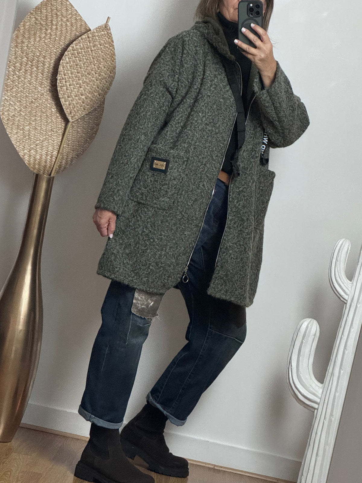 Manteau moumoute kaki