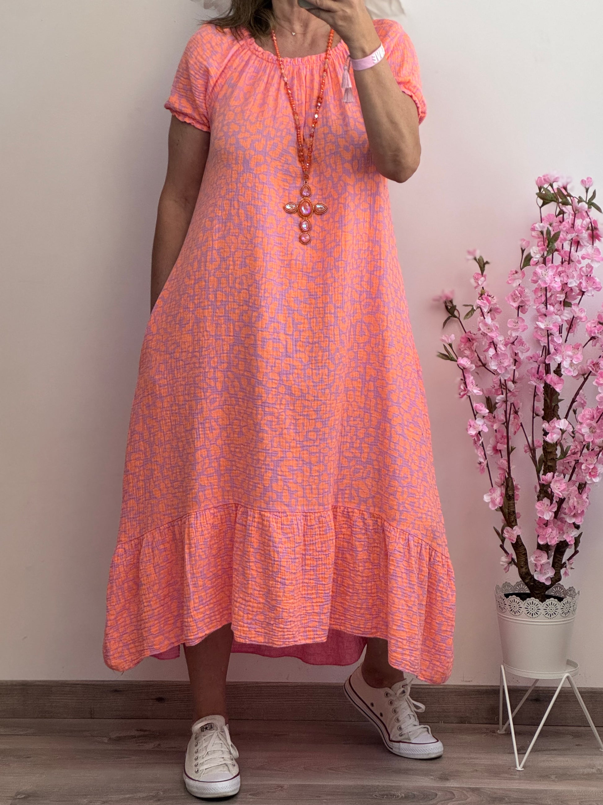 Robe gaz de coton Elsa orange