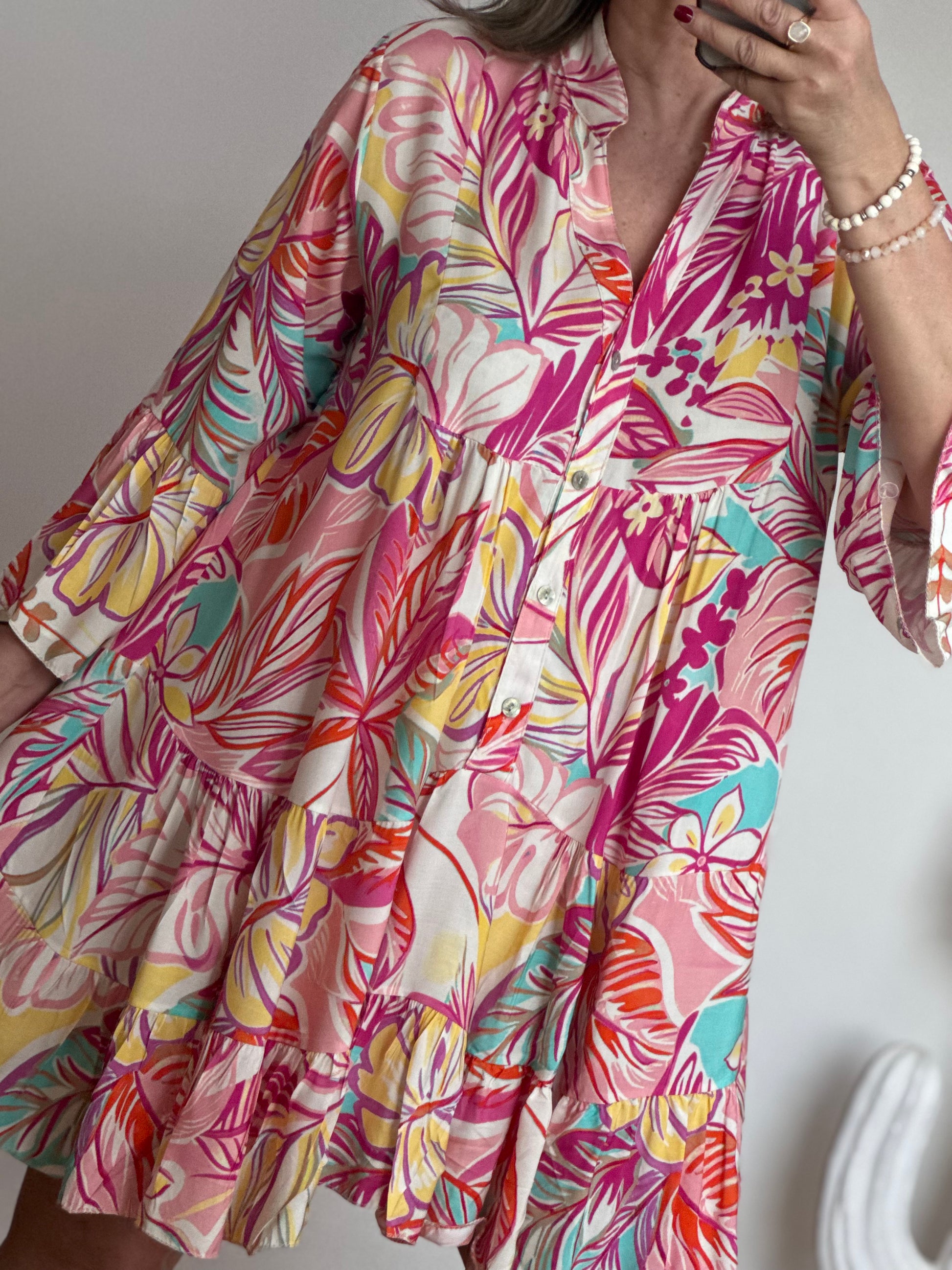Robe floral rose