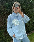 Chemise jeans brodée
