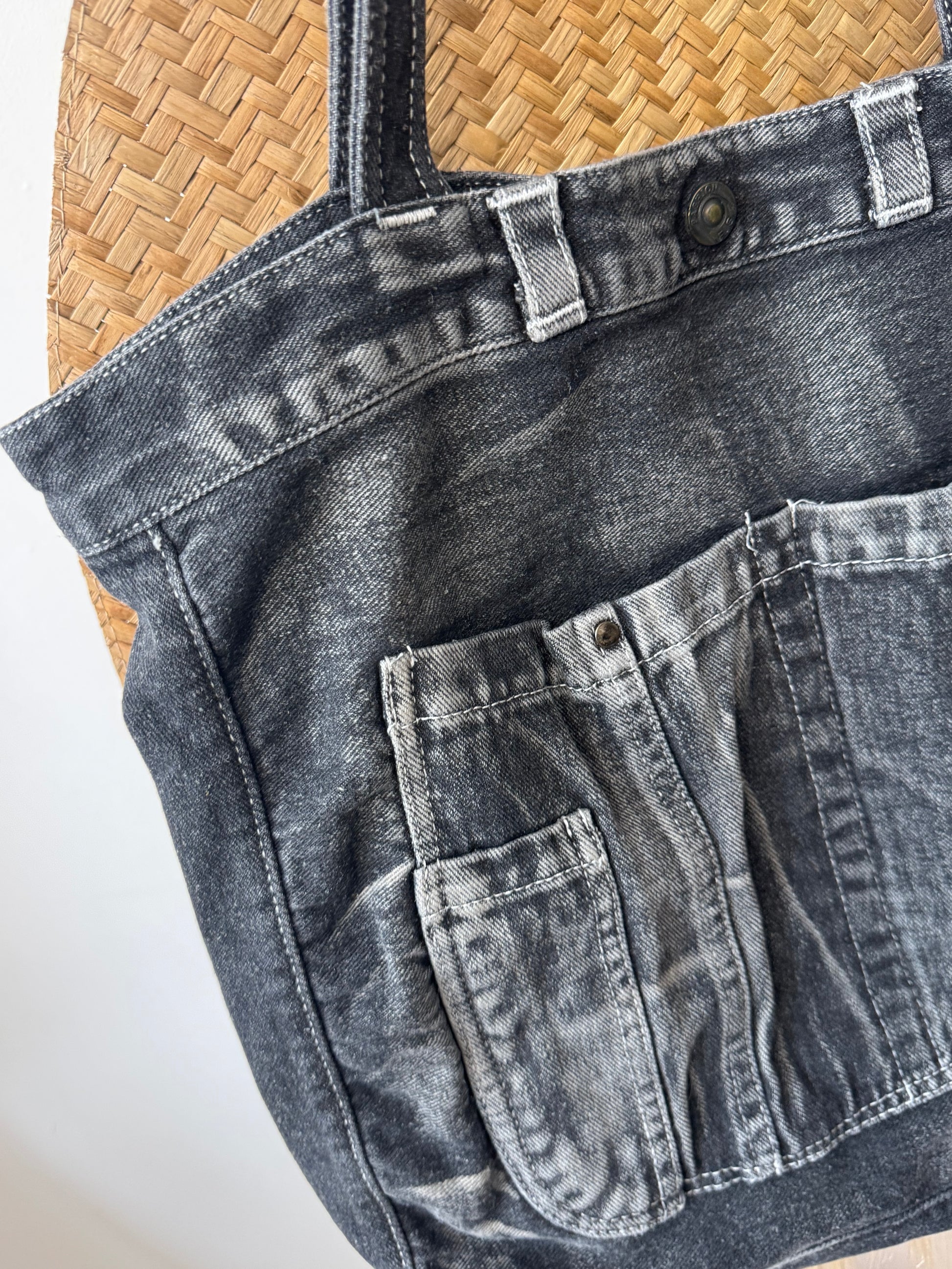 Sac jeans usé noir