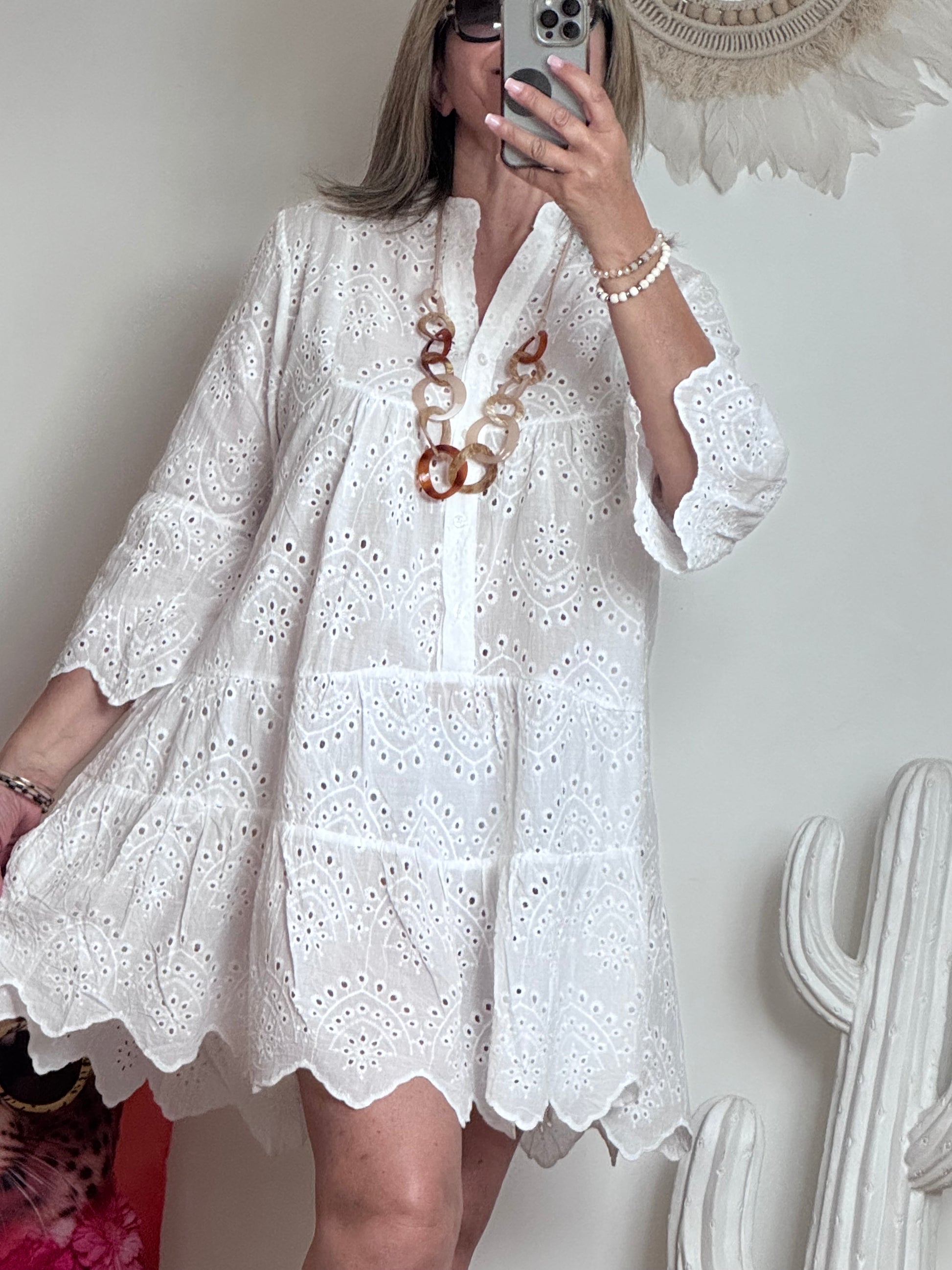 Robe broderie anglaise blanche TU 38/44