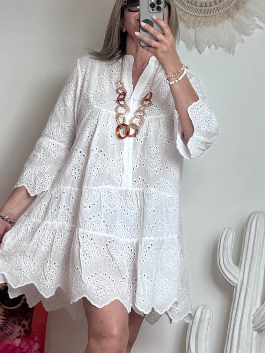 Robe broderie anglaise blanche TU 38/44