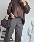 Chemise ou veste Louisa marron