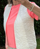 Gilet matelassé blanc cassé