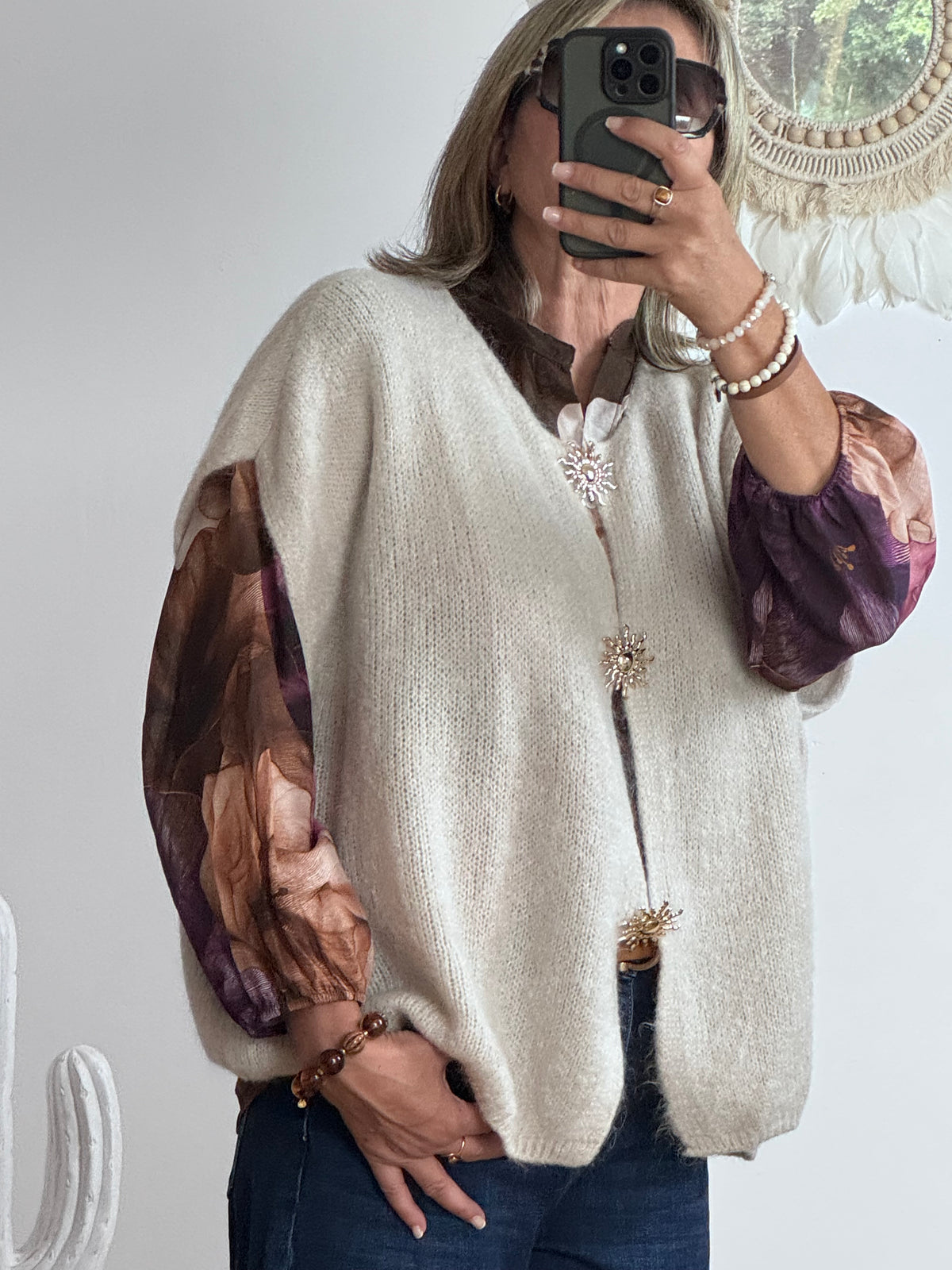 Gilet mohair beige