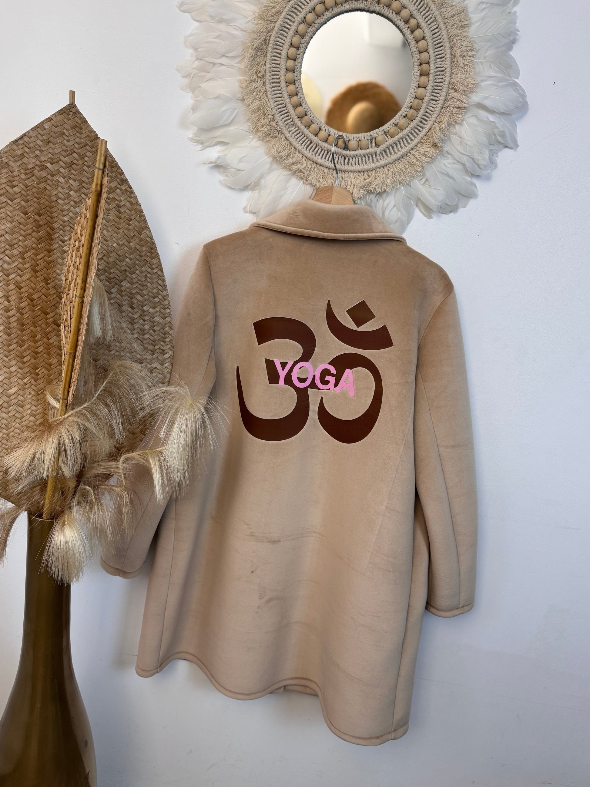 Manteau velours yoga beige
