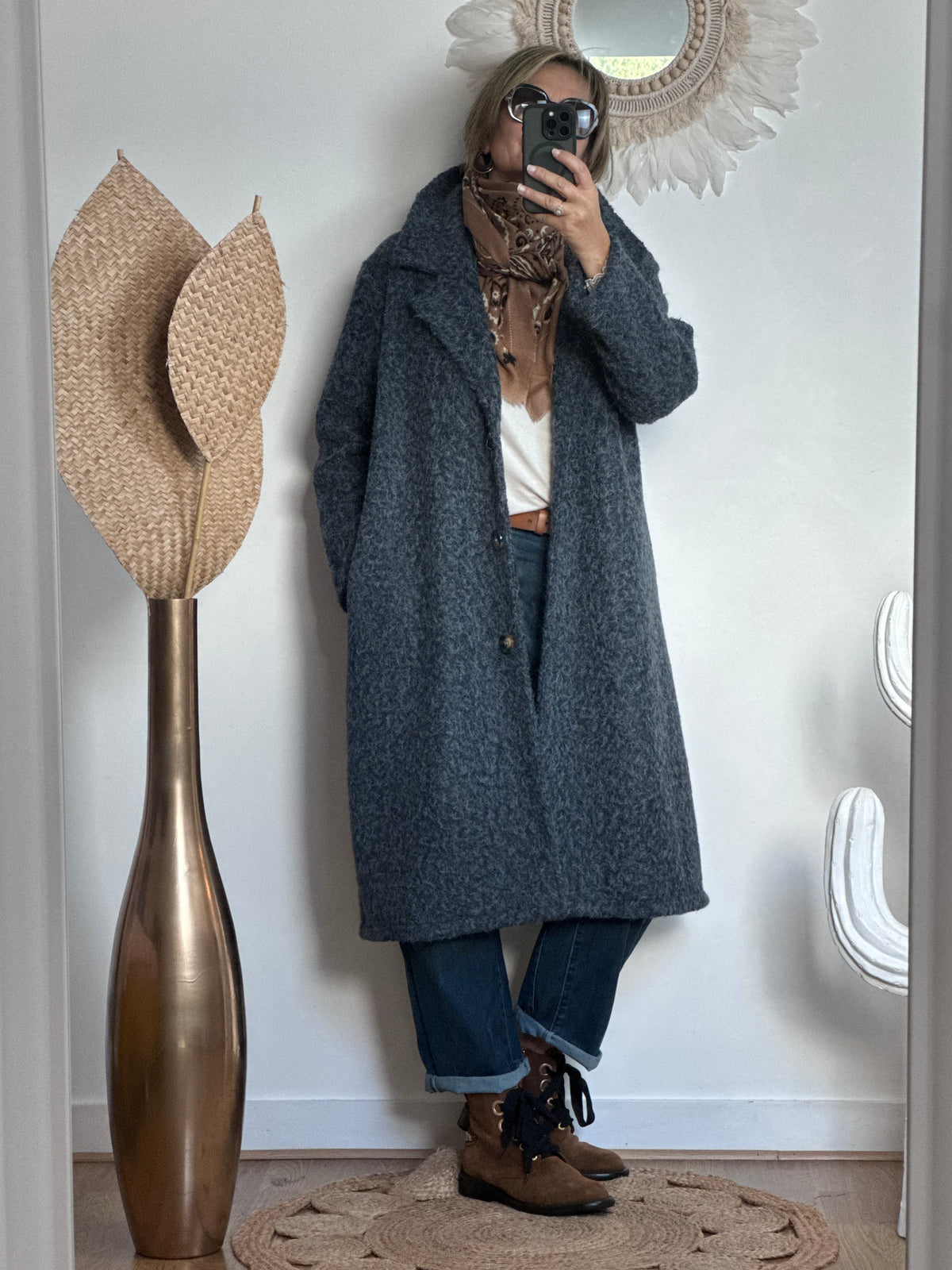 Manteau moumoute bleu