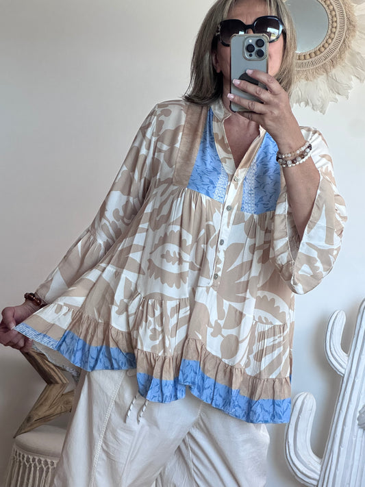 Blouse camélia beige