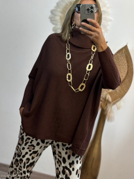 Pull marron oversize TU 38/52