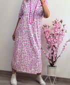 Robe teeshirt Léo rose fluo et Lila