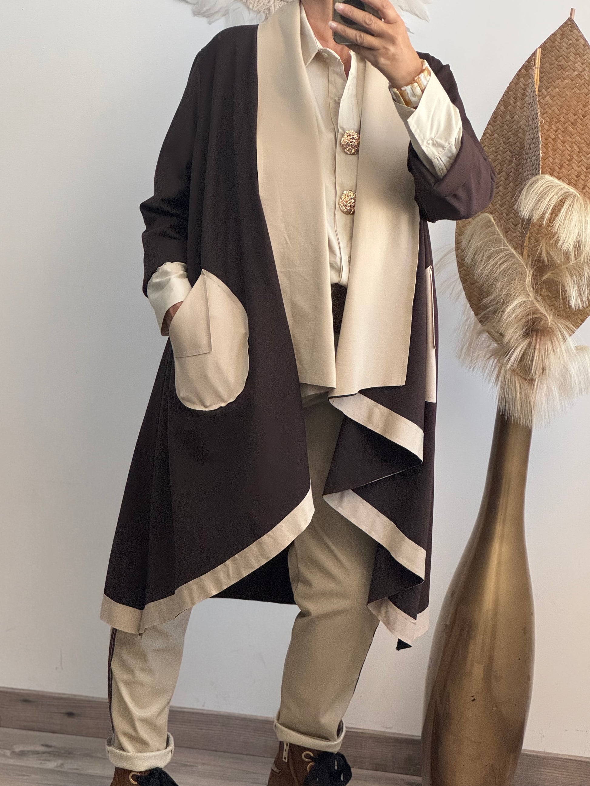 Manteau Félix beige et marron
