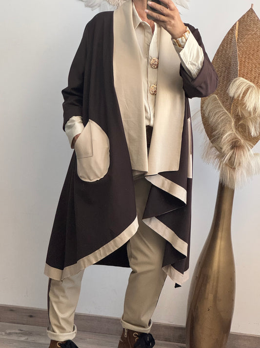 Manteau Félix beige et marron