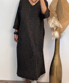 Robe longue Léo marron TU 46/54