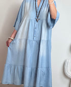 Robe bohème lyocell bleu clair TU 44/50