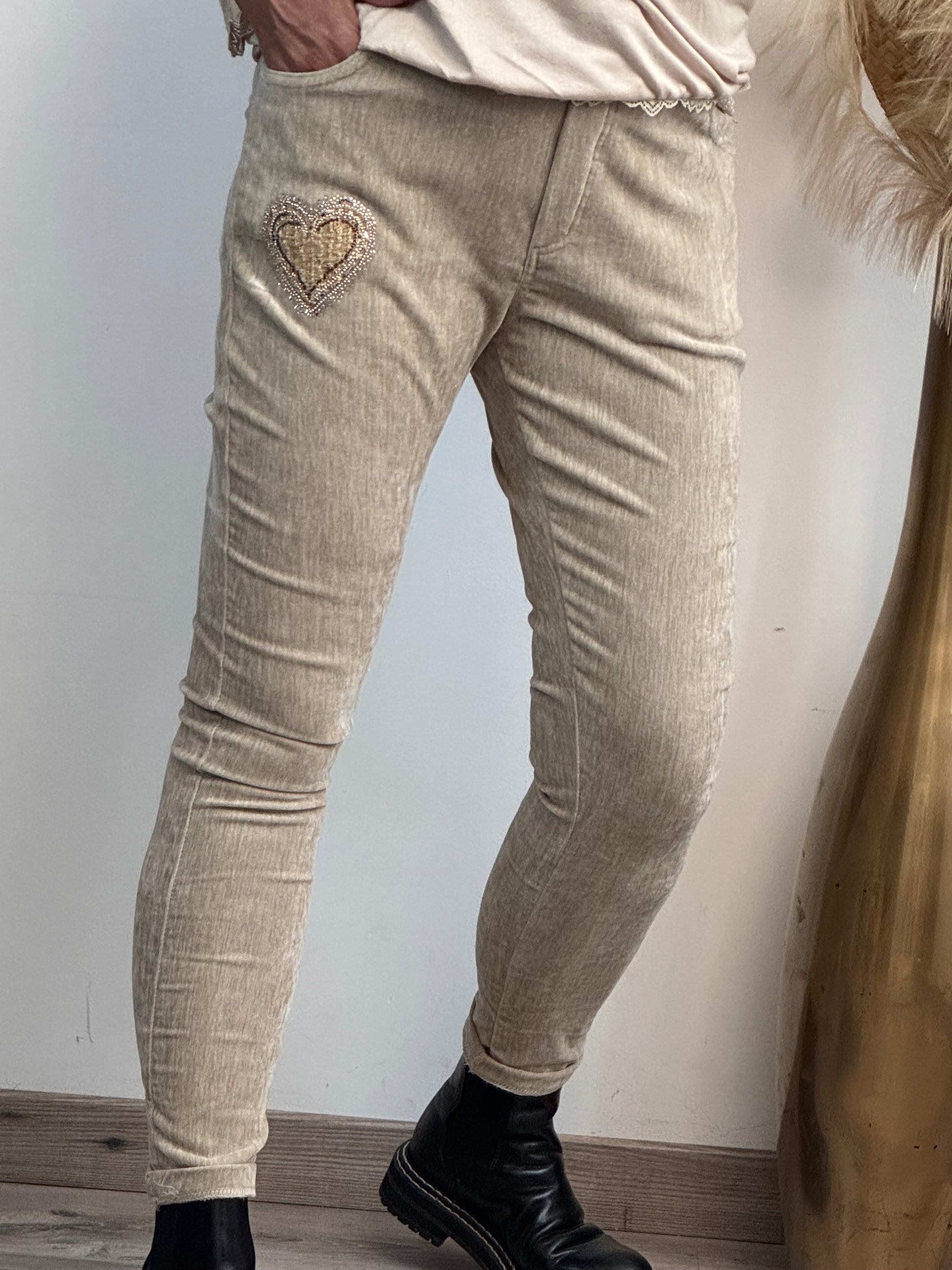 Pantalon velours beige