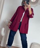 Veste casuel bordeaux jolie forme