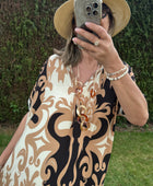 Robe fluide arabesque beige TU 40/48