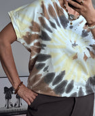 Sweat tie and die jaune /marron