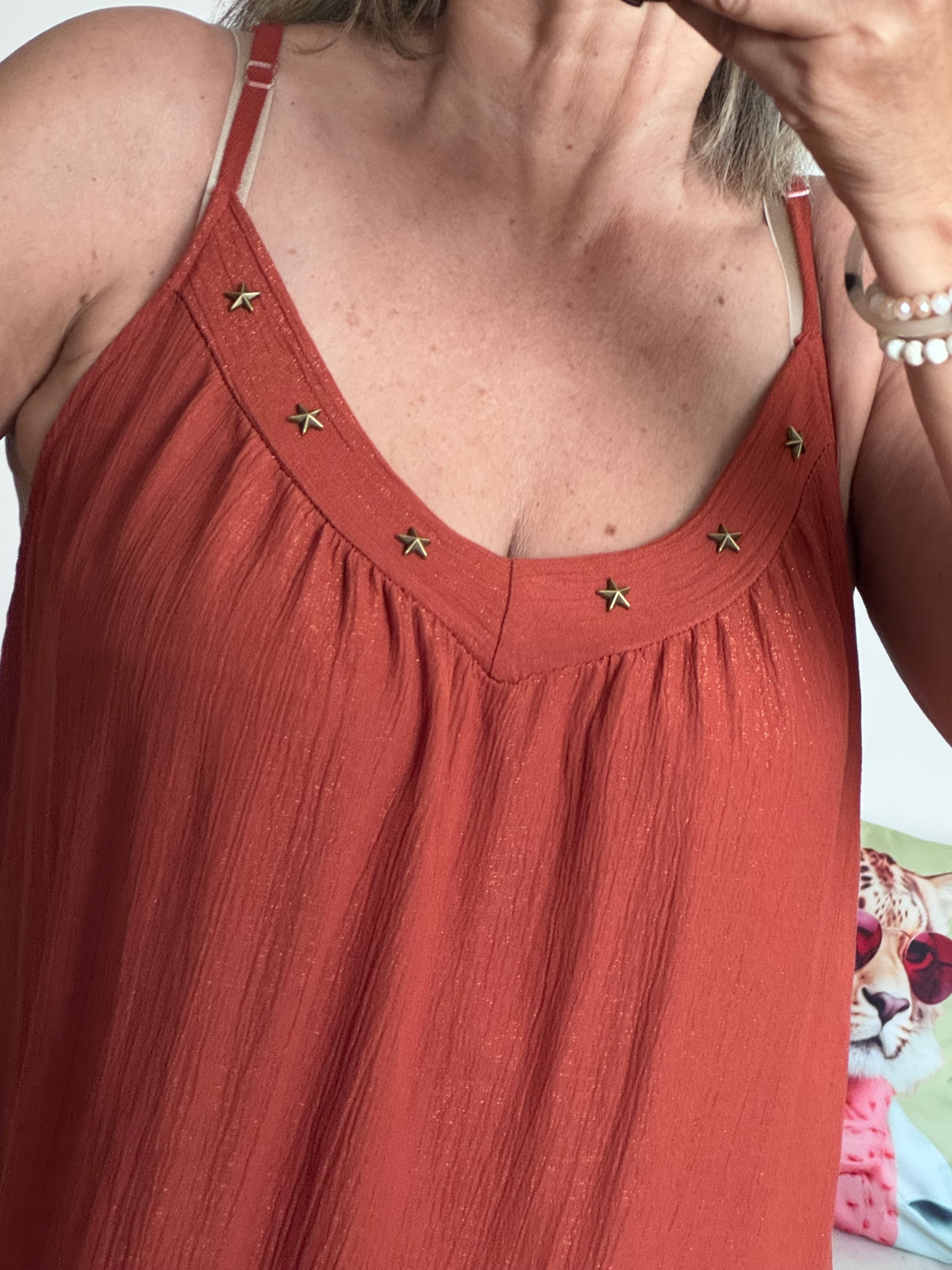 Robe d’été à bretelles terracotta