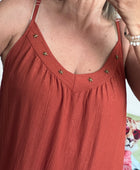 Robe d’été à bretelles terracotta