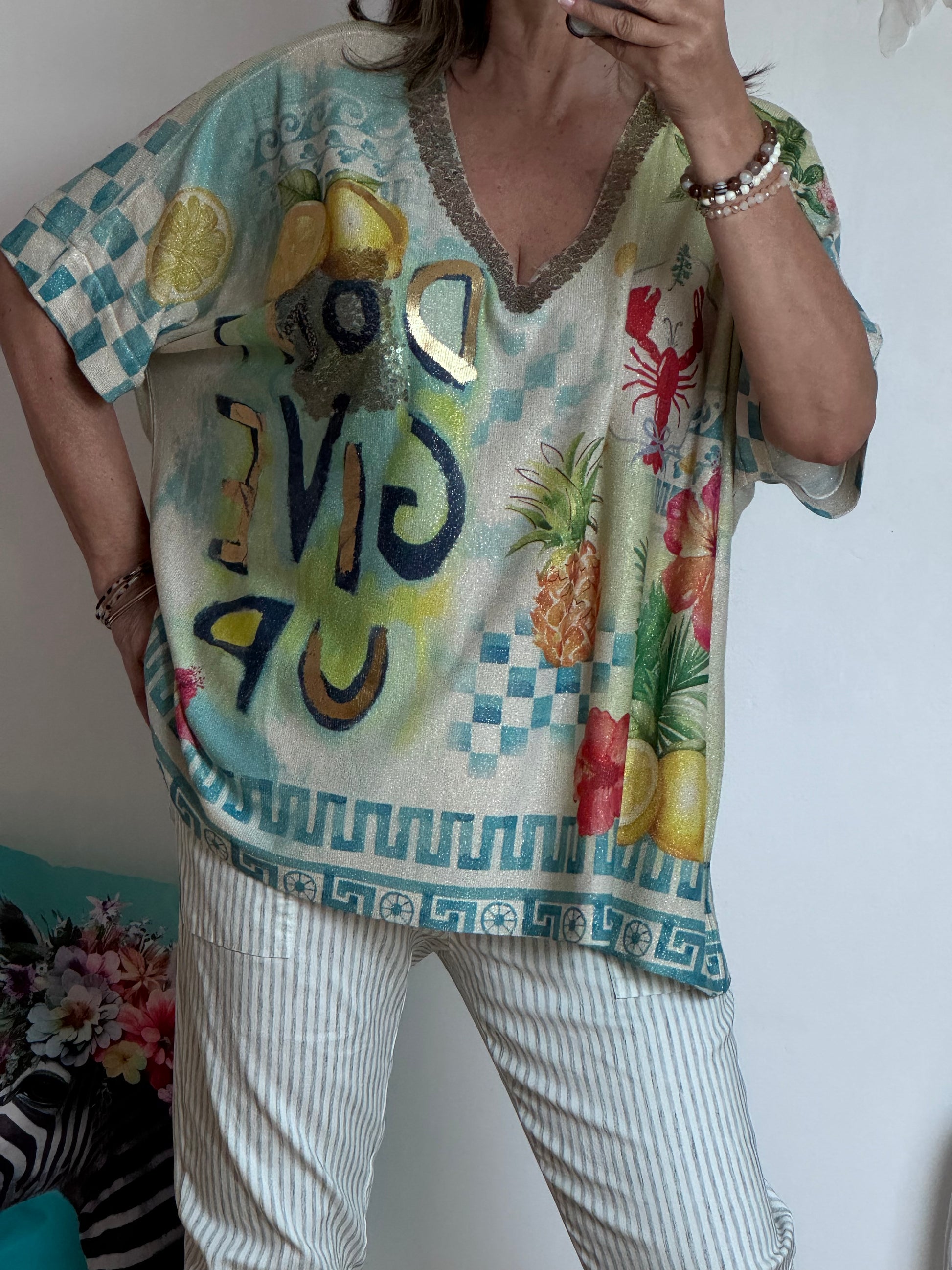 Haut oversize Don’t give up