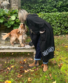 Veste longue suédine noire