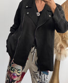 Blouson perfecto suédine noir TU 46/52