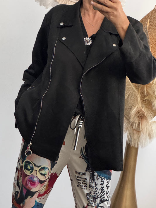 Blouson perfecto suédine noir TU 46/52