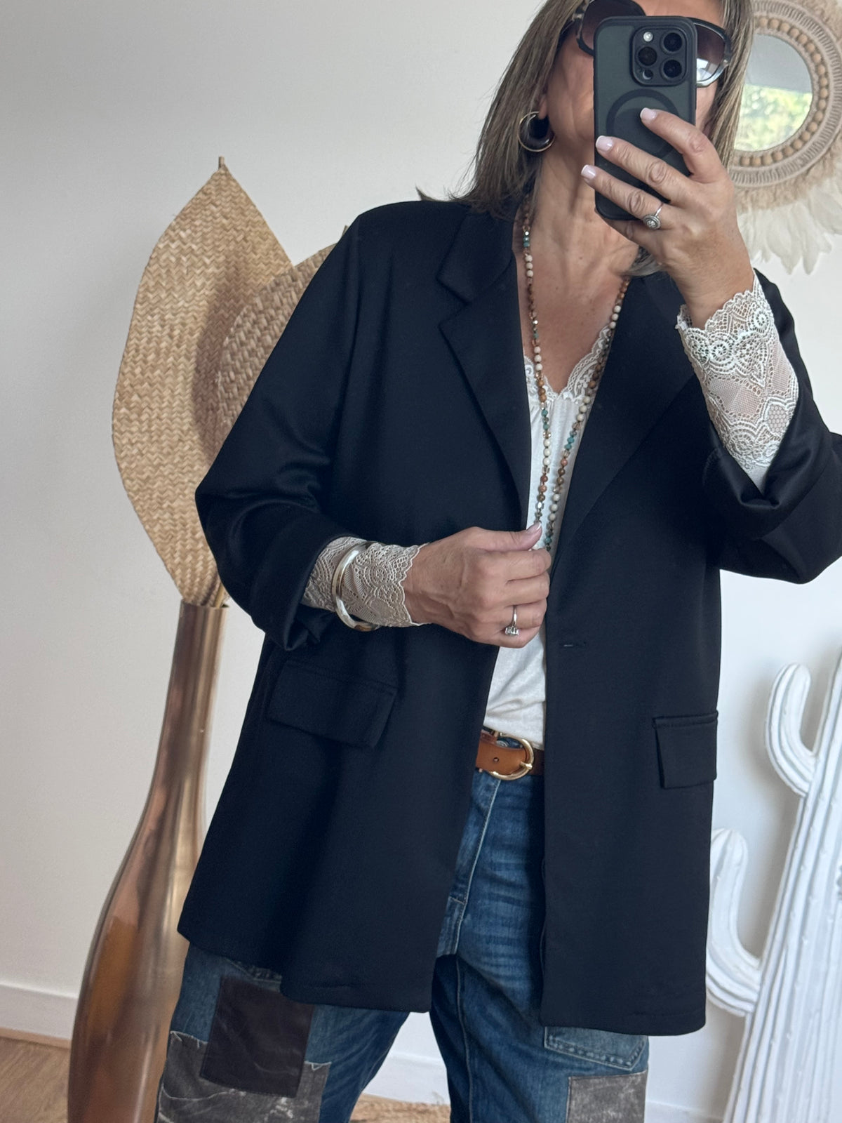 Veste blazer casuel noir TU 40/48