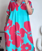 Robe florale turquoise /rouge TU 40/48