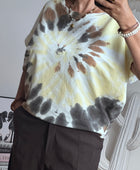 Sweat tie and die jaune /marron