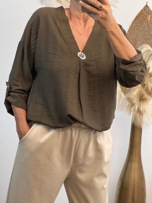 Blouse Léa marron